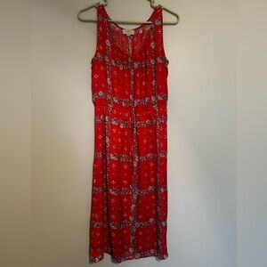 **2 FOR $15 FREE SHIPPING***LOFT Red Sleeveless V-Neck Maxi Sundress